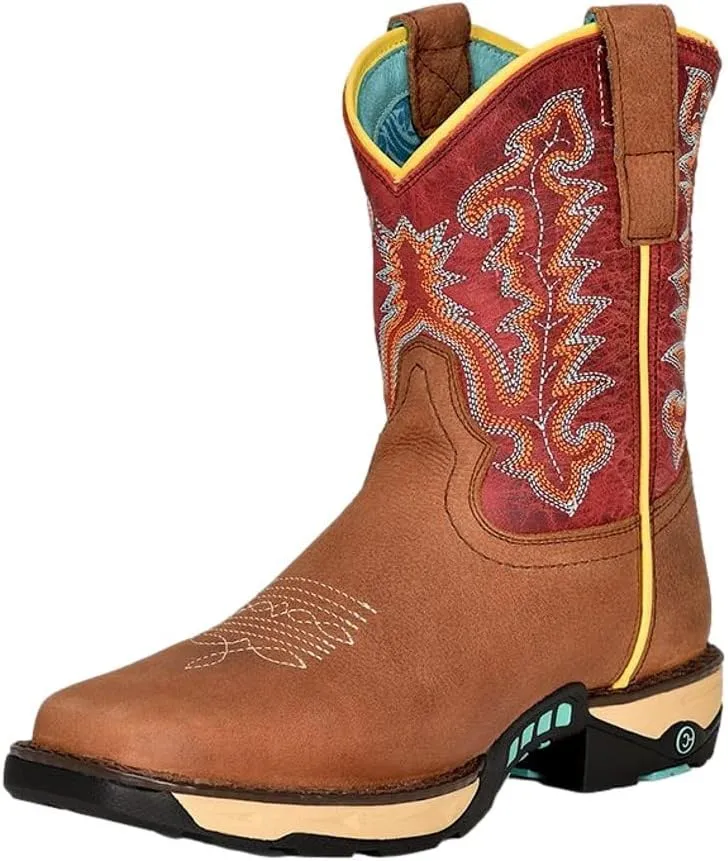 CORRAL LADIE'S BLACK HYDRO RESIST FARM&RANCH DUAL DENSITY SOLE SQ TOE, RUBBER SOLE, RANCHING W5000