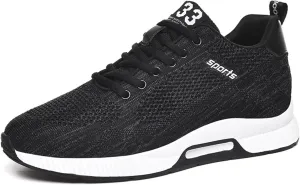 Couple Men's Elevator Shoes Men's Casual Mesh Trainers Lightweight Breathable Lace Up Sports Shoes with Hidden Lift Heel for Men Cm Sneaker Storage for Men Size 11