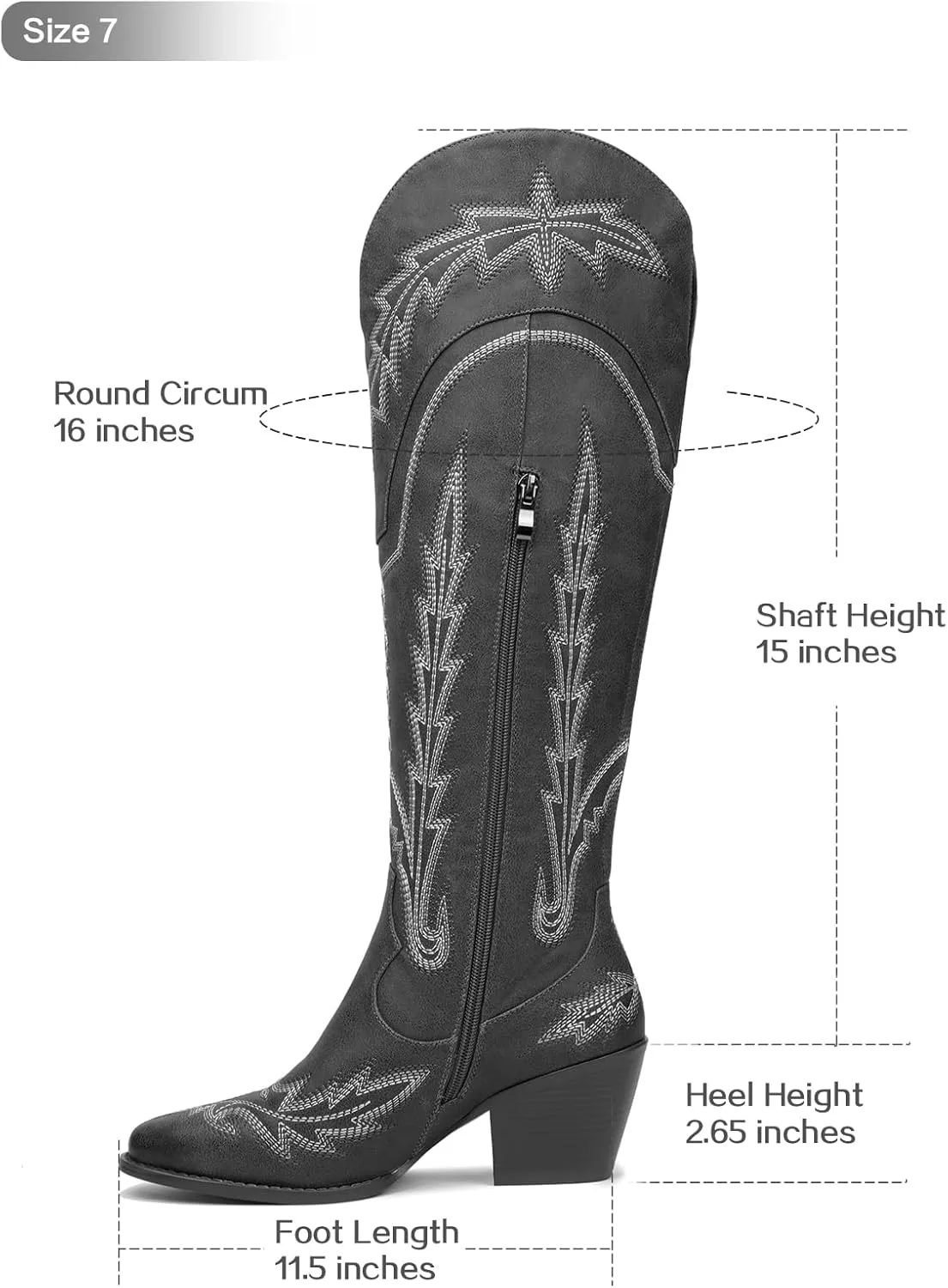 Cowboy Boots for Women Cowgirl Boots Mid Calf Western Country Pointed Toe Embroidery Chunky Heel Pull On Red