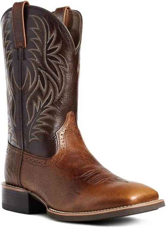 Cowboy Boots Men Boots Casual Work Boots Traditional Embroidered Low Heel Stitching Country Boot Western Boot