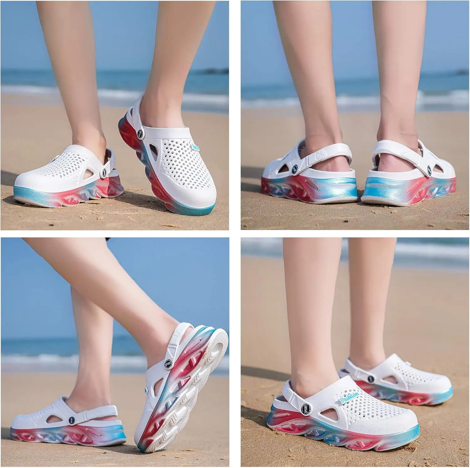 CYian Womens Mens Sandals Anti-Skid Water Shoes Summer Garden Mules Clogs Heighten Shoes