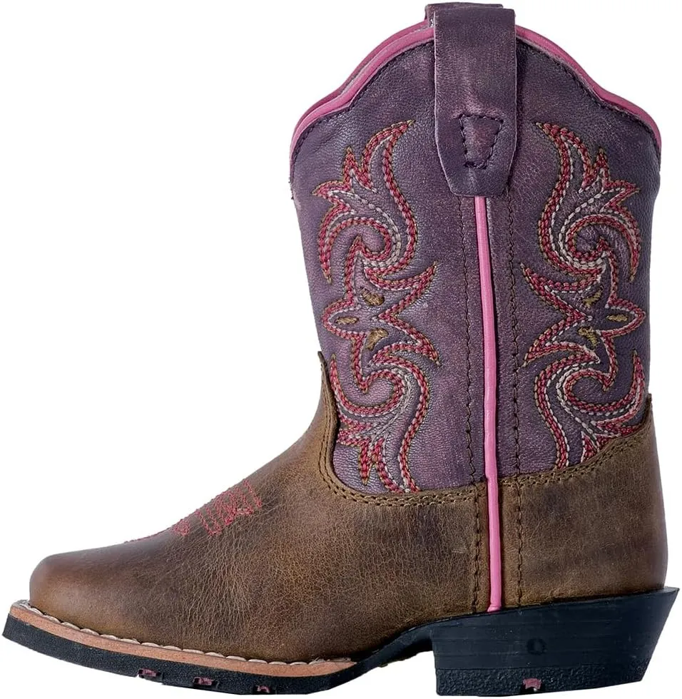 Dan Post Boots Toddler Girls Tryke Embroidered Square Toe Casual Boots Mid Calf - Purple