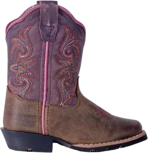 Dan Post Boots Toddler Girls Tryke Embroidered Square Toe Casual Boots Mid Calf - Purple