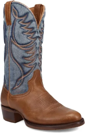 Dan Post Western Boots Mens Bullock 11 EW Tan Blue Denim DP3315