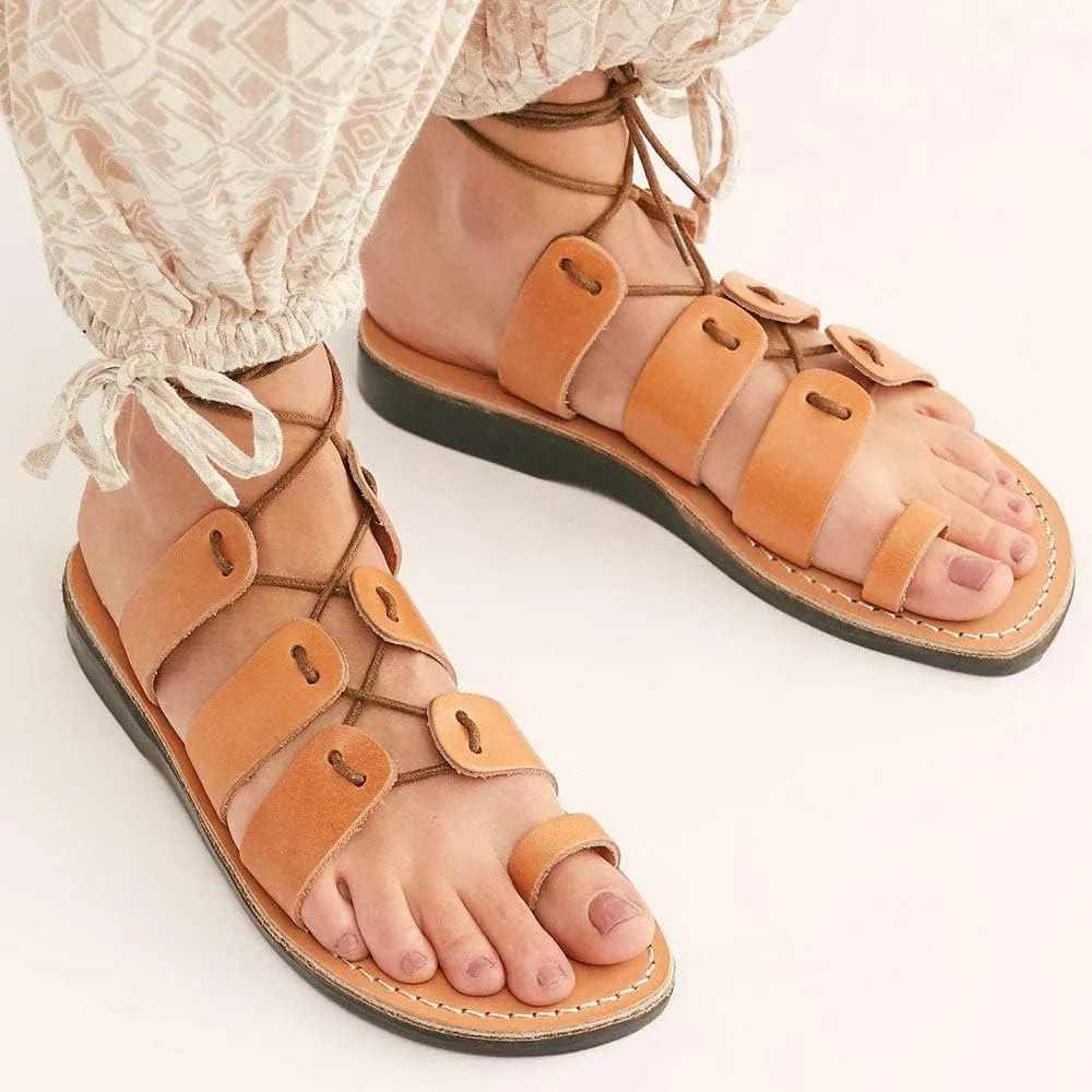 Deborah - Leather Lace Up Sandal - Womens Sandals