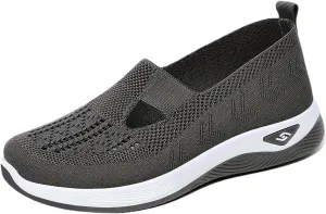 Diabetic Shoes for Women Woven Orthopedic Breathable Shoes Non-Slip Mesh Up Footwear Casual Go Walking Sneakers with Arch Support
