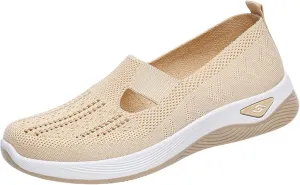 Diabetic Shoes for Women Woven Orthopedic Breathable Shoes Non-Slip Mesh Up Footwear Casual Go Walking Sneakers with Arch Support