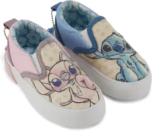 Disney Lilo and Stitch Girls Slip On Sneakers - Lilo, Stitch, Angel, Ohana Slip-On Design Shoes for Kids Stitch Slip On Sneakers