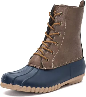 DKSUKO Women's Duck Boots witth Zipper Waterproof Winter Boots Snow Boots for Women Rain Boots for Cold Weather