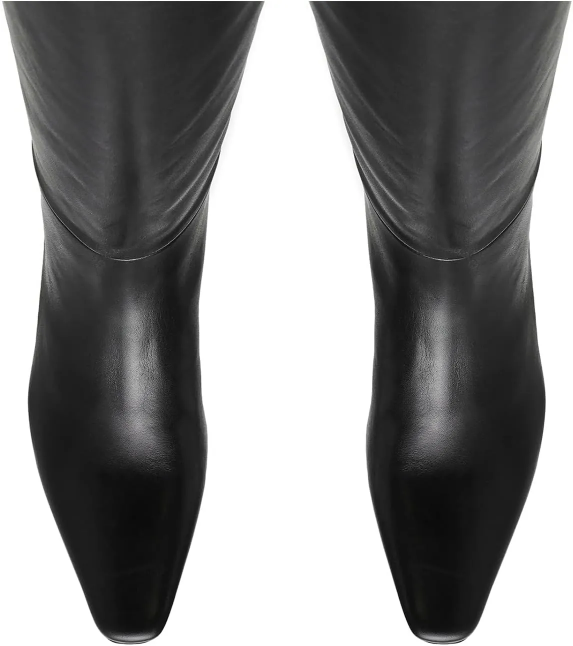 DOEYG Black Knee High Boots for Women Pointed Toe Kitten Heel Tall Boots Wide Calf Pull on Fall Fashion Long Boots