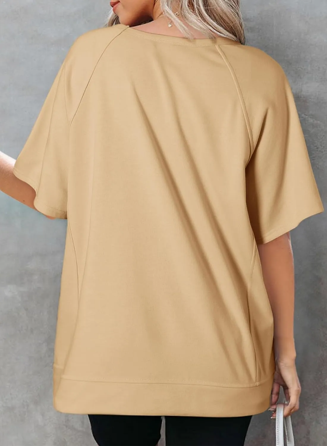 Dokotoo Oversized T Shirts for Women Crewneck Short Sleeve Casual Summer Tops Lightweight Loose High Low Blouse