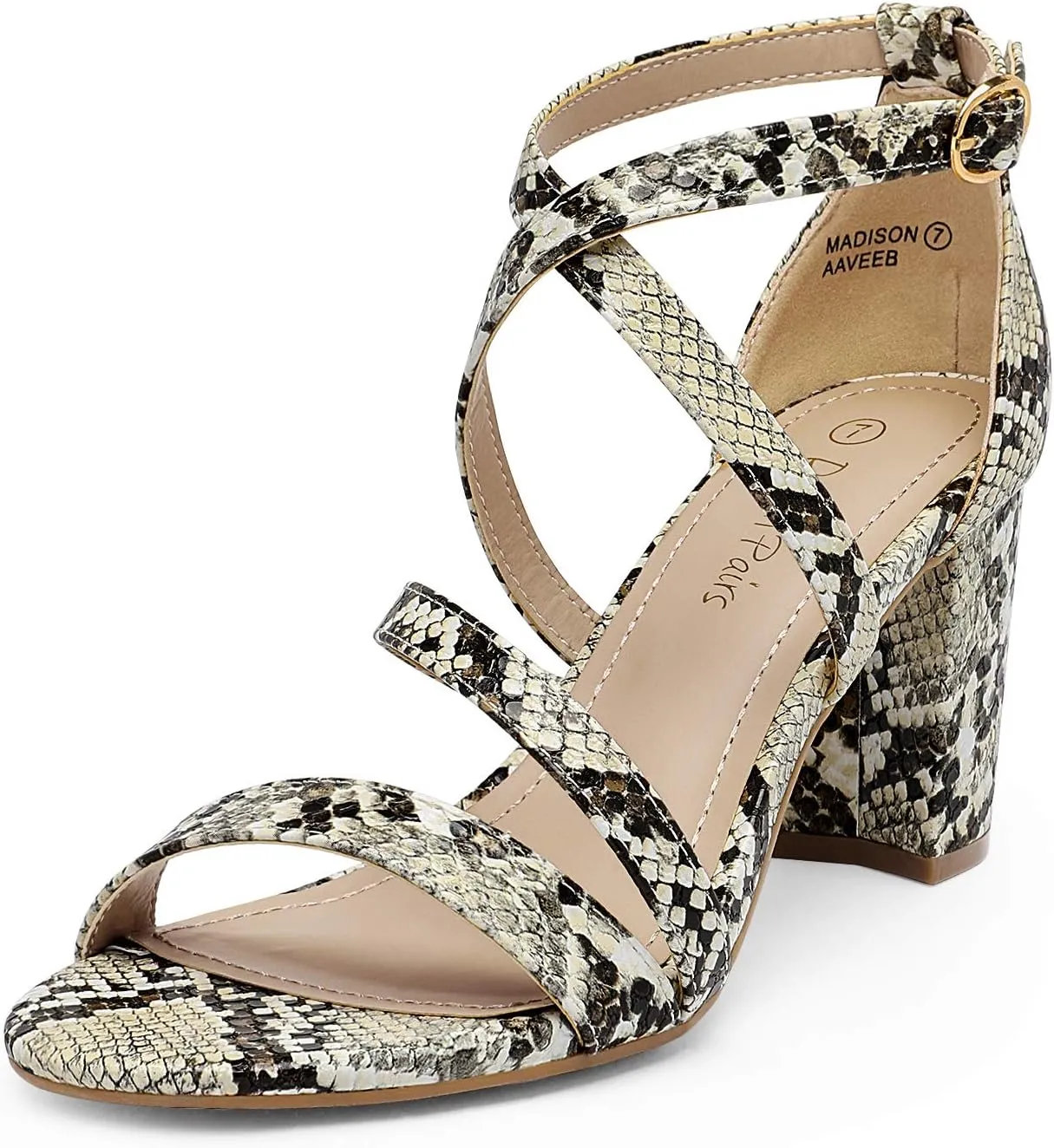 DREAM PAIRS Women’s Ankle Strap Dress Pump Low Chunky Heel Sandals