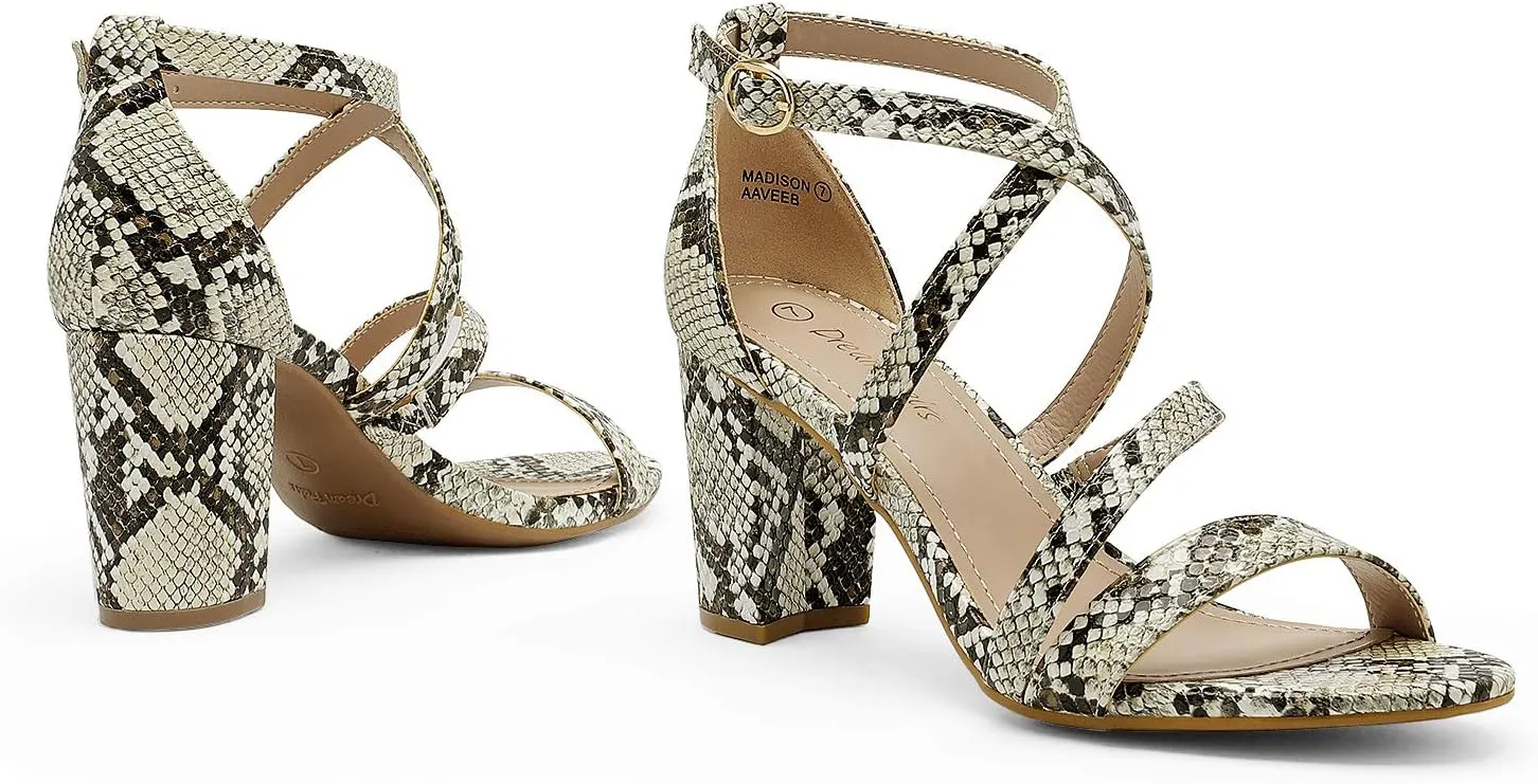 DREAM PAIRS Women’s Ankle Strap Dress Pump Low Chunky Heel Sandals