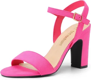 DREAM PAIRS Women's Chunky Heels Open Toe Ankle Strap High Block Comfy Dress Heel Sandals Pumps Shoes