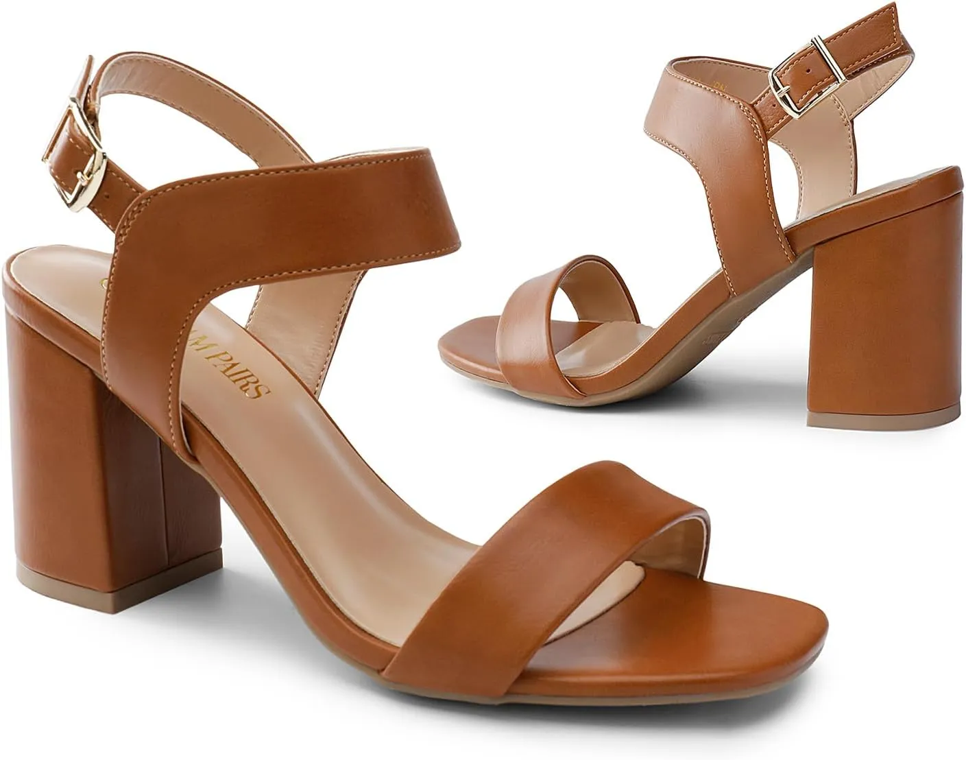 DREAM PAIRS Women's High Chunky Heels Square Toe Block Ankle Strap Dress Comfort Sandals