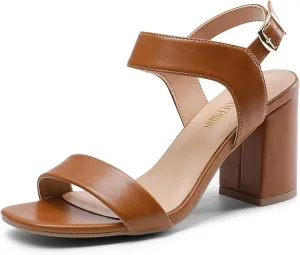 DREAM PAIRS Women's High Chunky Heels Square Toe Block Ankle Strap Dress Comfort Sandals
