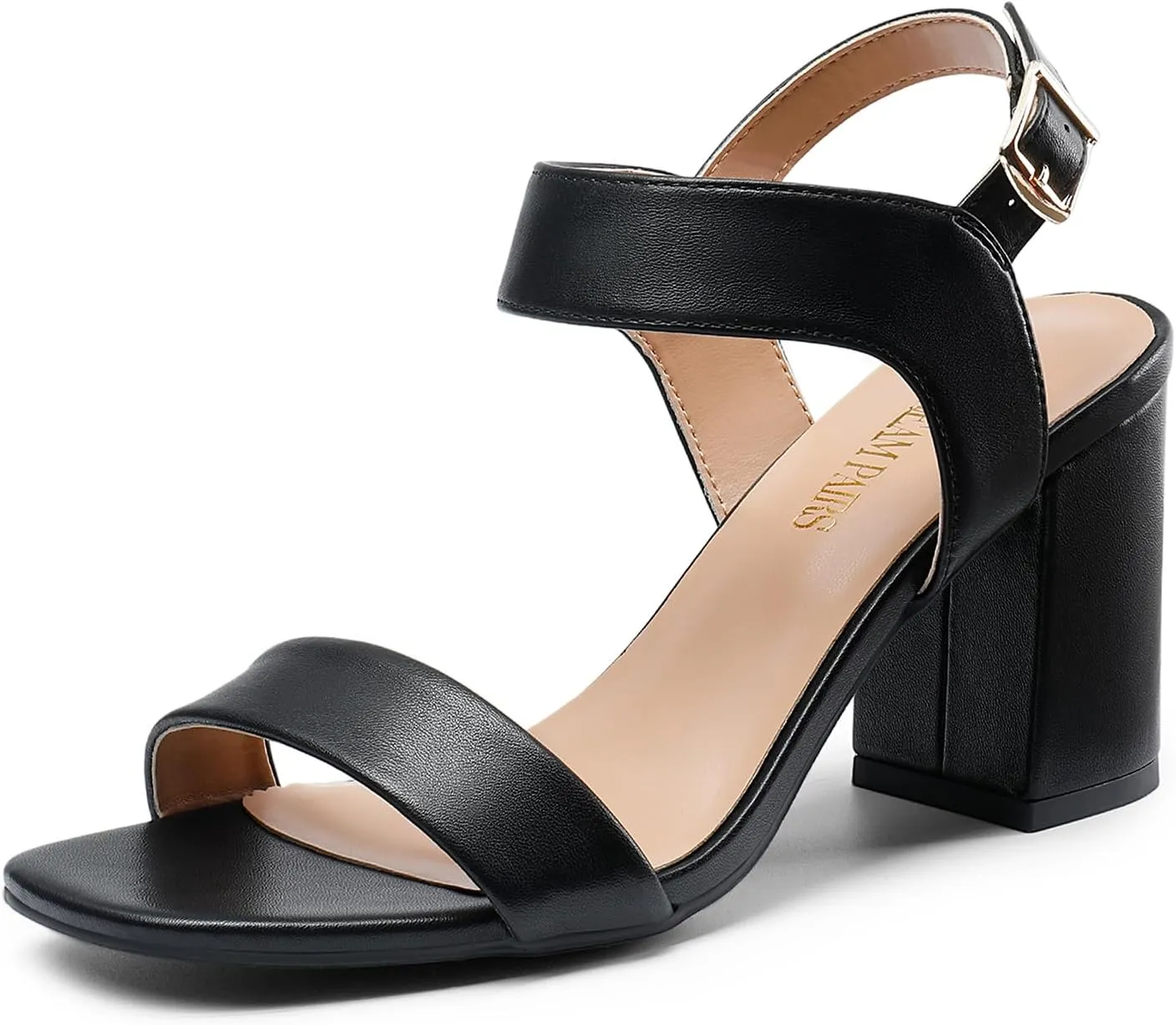 DREAM PAIRS Women's High Chunky Heels Square Toe Block Ankle Strap Dress Comfort Sandals