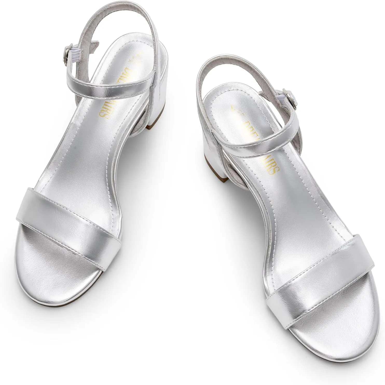 DREAM PAIRS Women's Low Heels Block Open Toe Ankle Strap Classic Short Chunky Sandals with Buckle for Daily Work Wedding Party