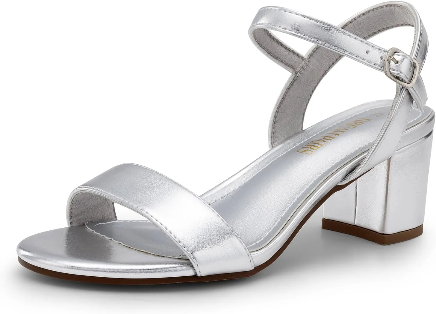 DREAM PAIRS Women's Low Heels Block Open Toe Ankle Strap Classic Short Chunky Sandals with Buckle for Daily Work Wedding Party
