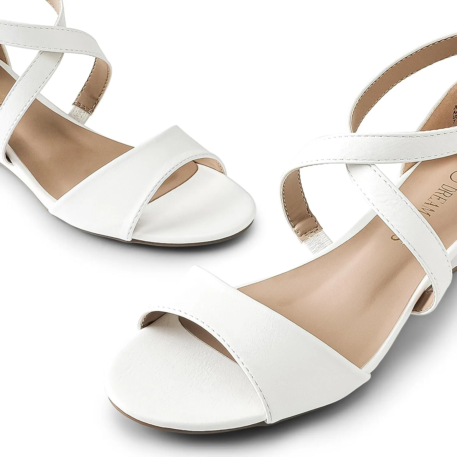 DREAM PAIRS Women's Low Wedge Sandals Ankle Strap Heel Sandal Open Toe Wide Dress Summer Shoes