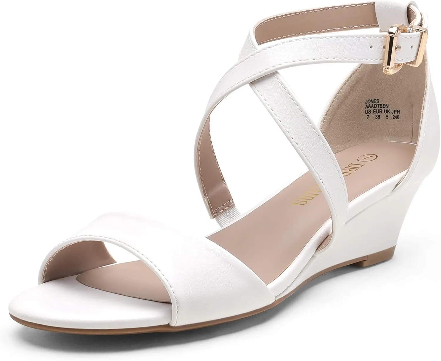 DREAM PAIRS Women's Low Wedge Sandals Ankle Strap Heel Sandal Open Toe Wide Dress Summer Shoes