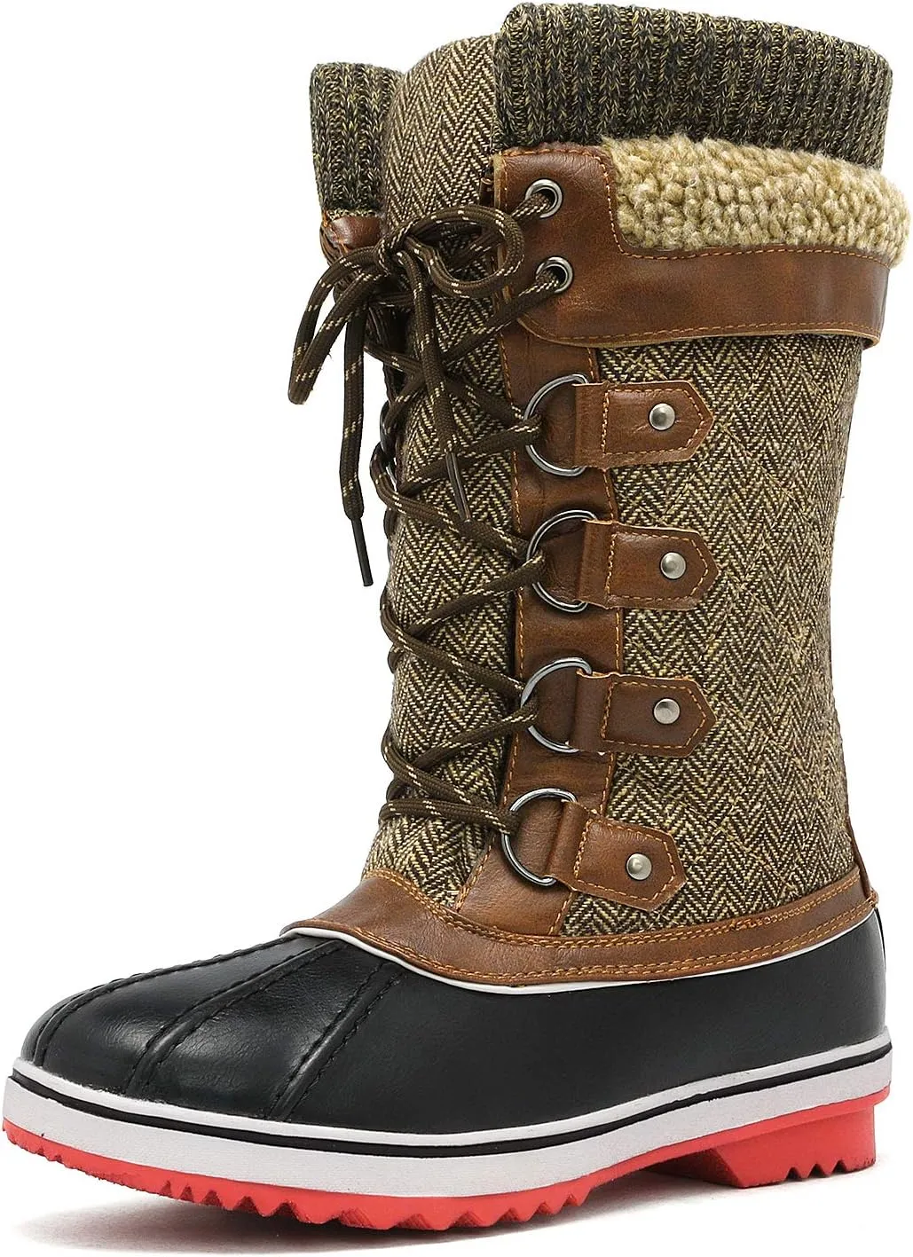 DREAM PAIRS Women's Mid-Calf Waterproof Winter Snow Boots MONTE_02
