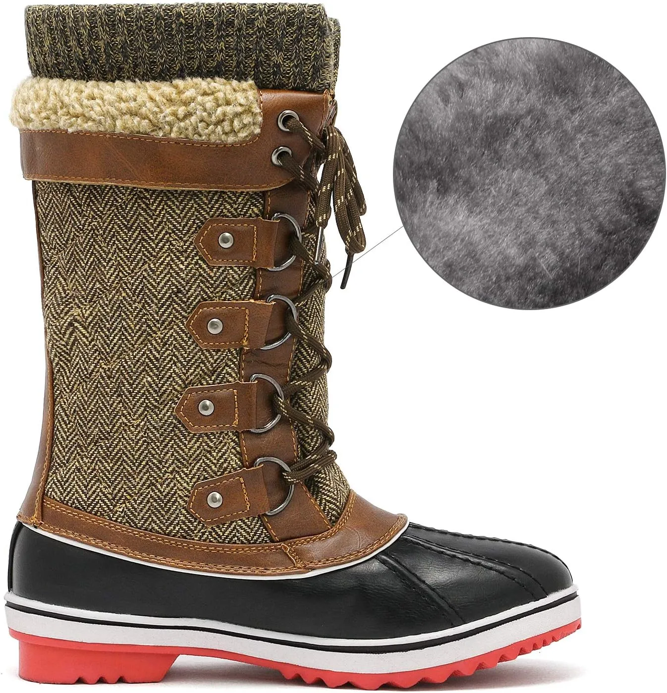 DREAM PAIRS Women's Mid-Calf Waterproof Winter Snow Boots MONTE_02