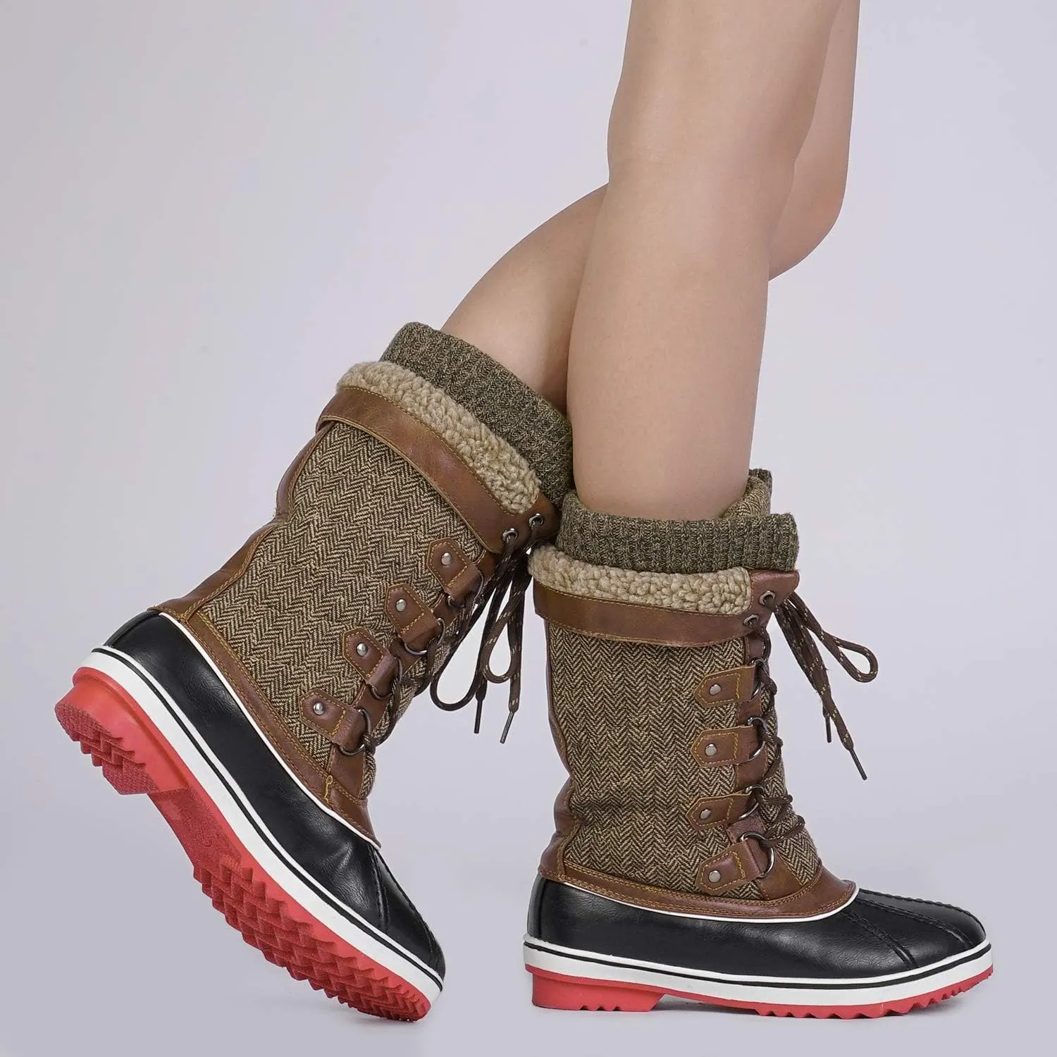 DREAM PAIRS Women's Mid-Calf Waterproof Winter Snow Boots MONTE_02
