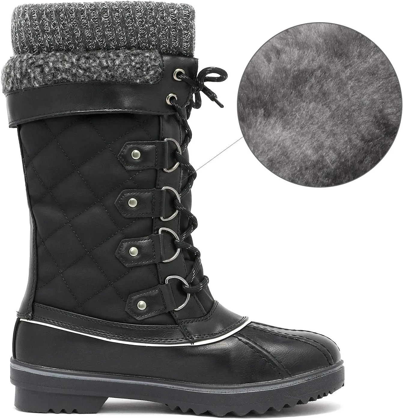 DREAM PAIRS Women's Mid-Calf Waterproof Winter Snow Boots MONTE_02