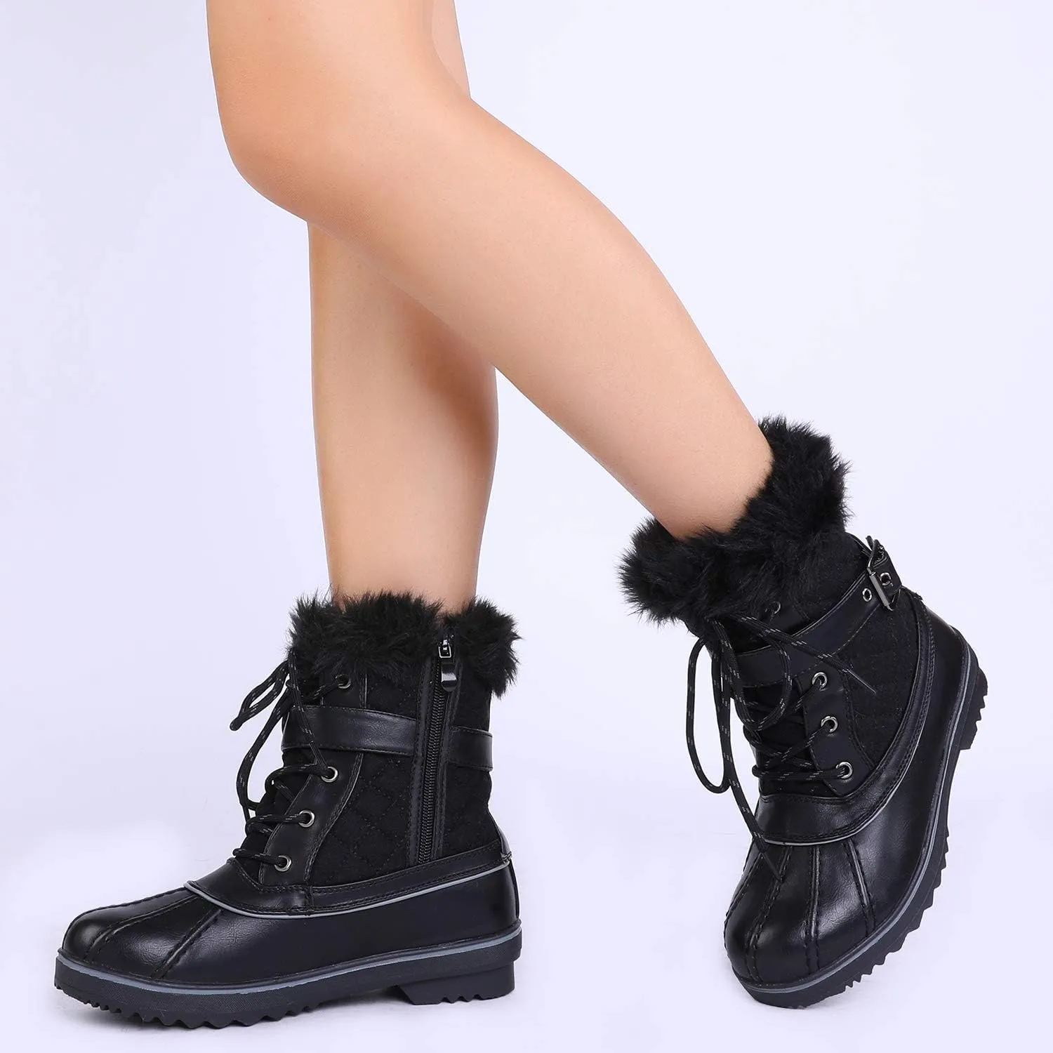 DREAM PAIRS Women's Mid Calf WaterProof Winter Snow Boots