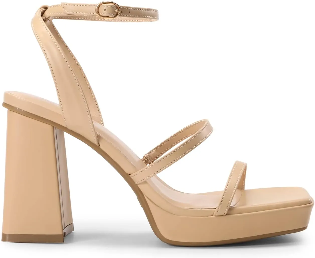 DREAM PAIRS Women's Platform Strappy Heels Open Toe Ankle Strap Square Party Sandals Y2K Dress Shoes
