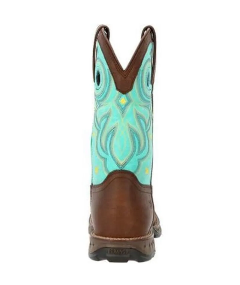 Durango Maverick Women’s Brown & Turquoise Top Waterproof Cowgirl Work Boots DRD0419