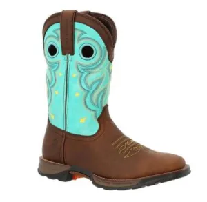 Durango Maverick Women’s Brown & Turquoise Top Waterproof Cowgirl Work Boots DRD0419