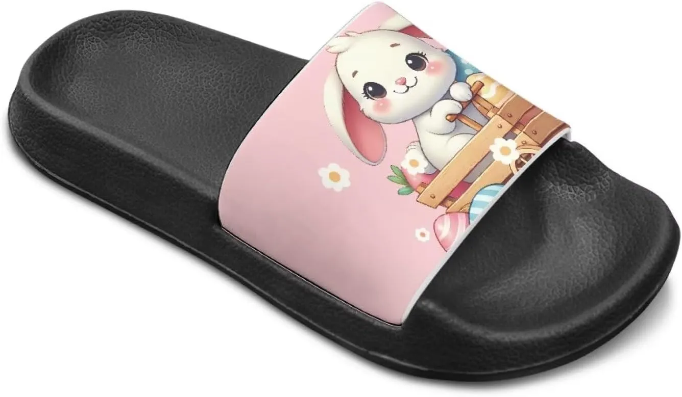 Easter Theme Boys Girls Slides Cute Pattern Kids Shower Shoes Non-Slip