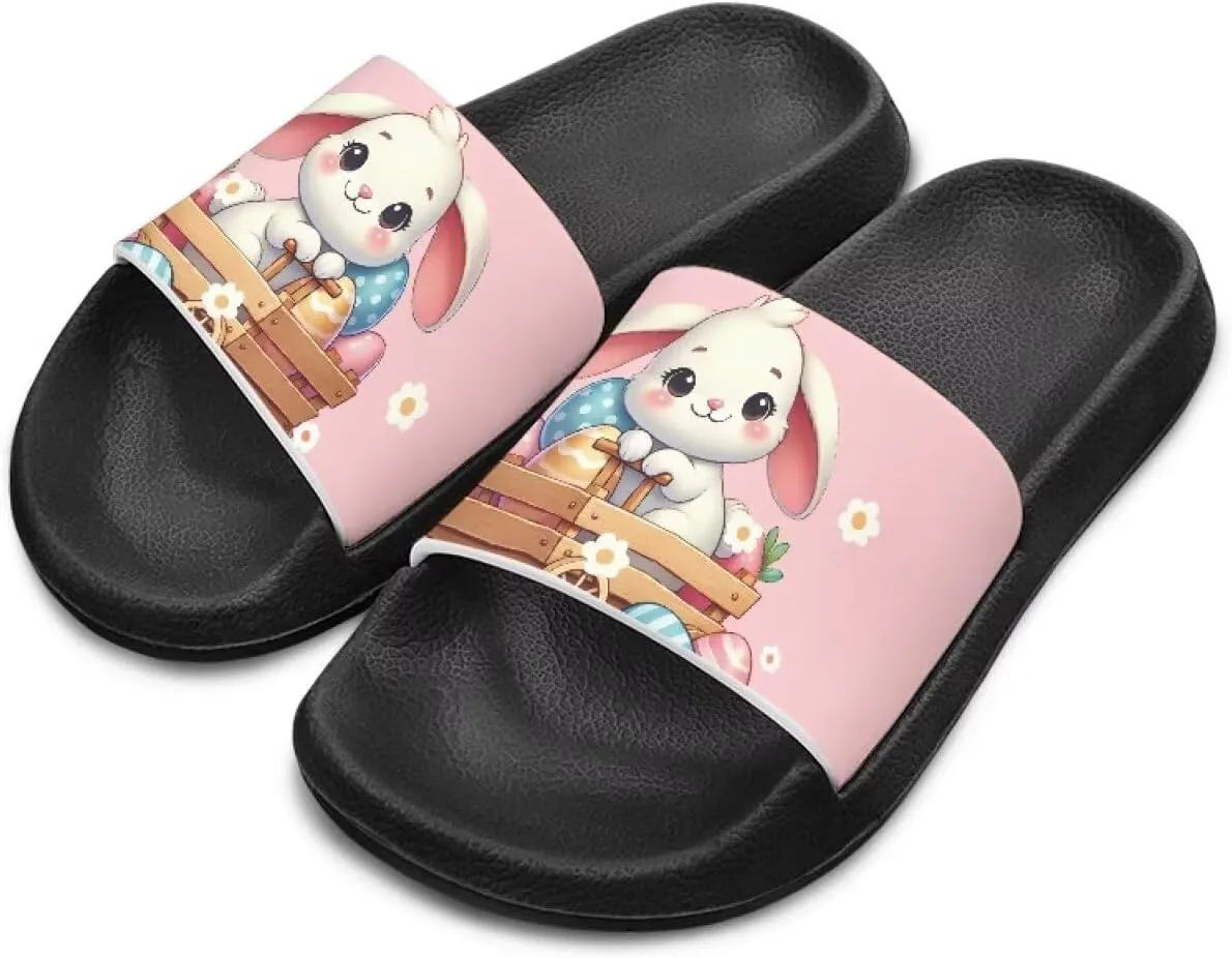 Easter Theme Boys Girls Slides Cute Pattern Kids Shower Shoes Non-Slip