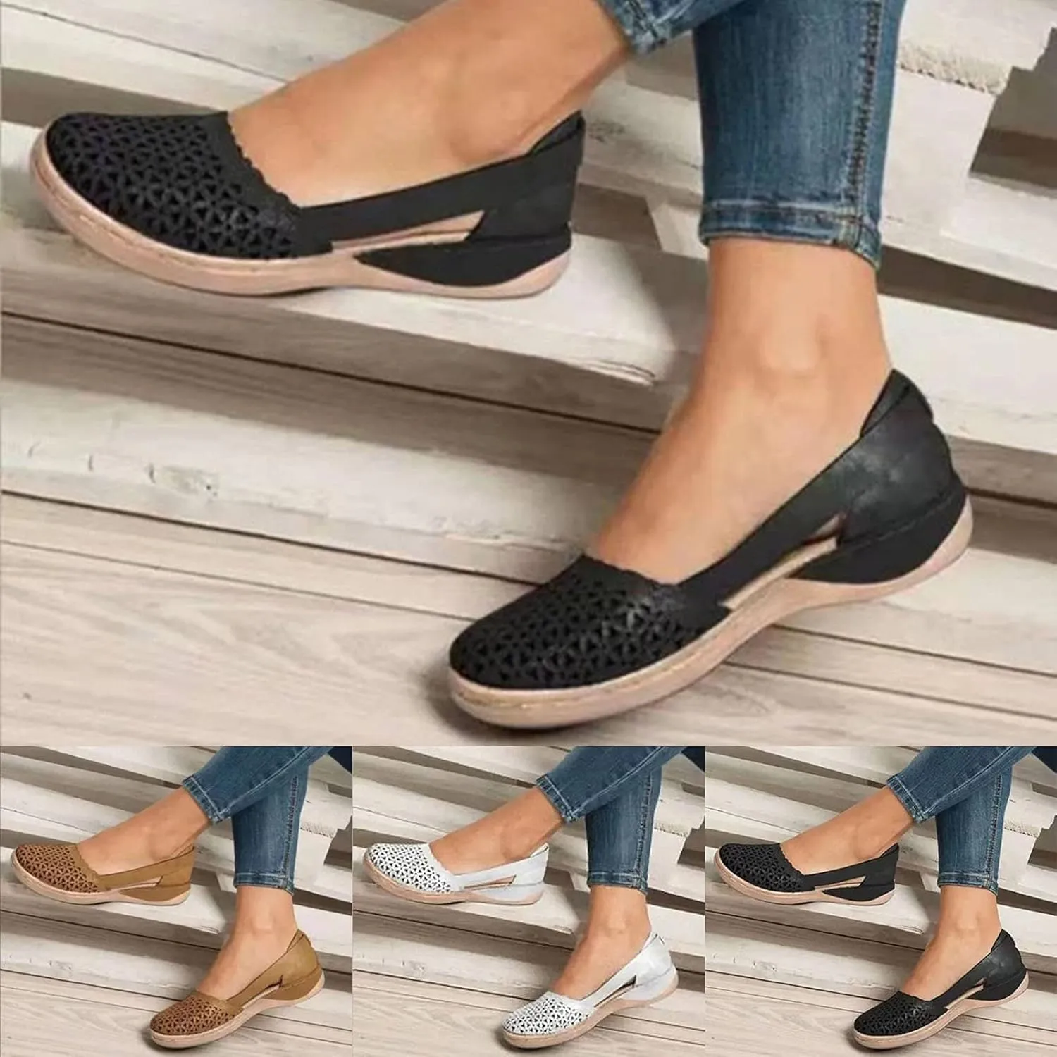 Eduavar Orthopedic Sandals for Women, Womens Sandals Orthopedic Sandals Dressy Open Toe Low Heel Sandals with Ankle Strap
