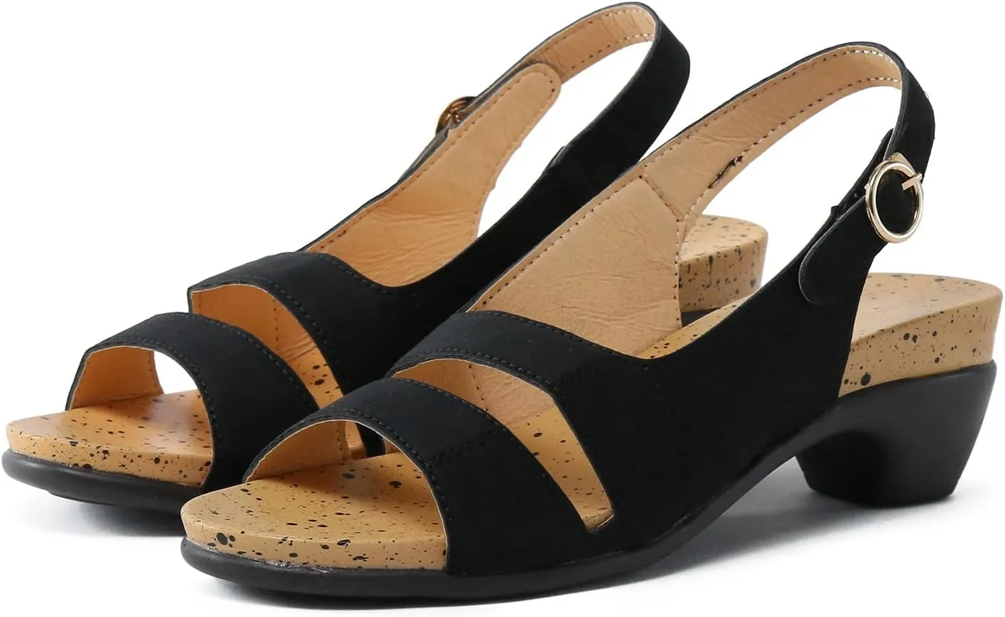 Eduavar Sandals for Women Dressy, Orthopedic Sandals for Women Open Toe Sandals Casual Heel Sandals with Ankle Strap
