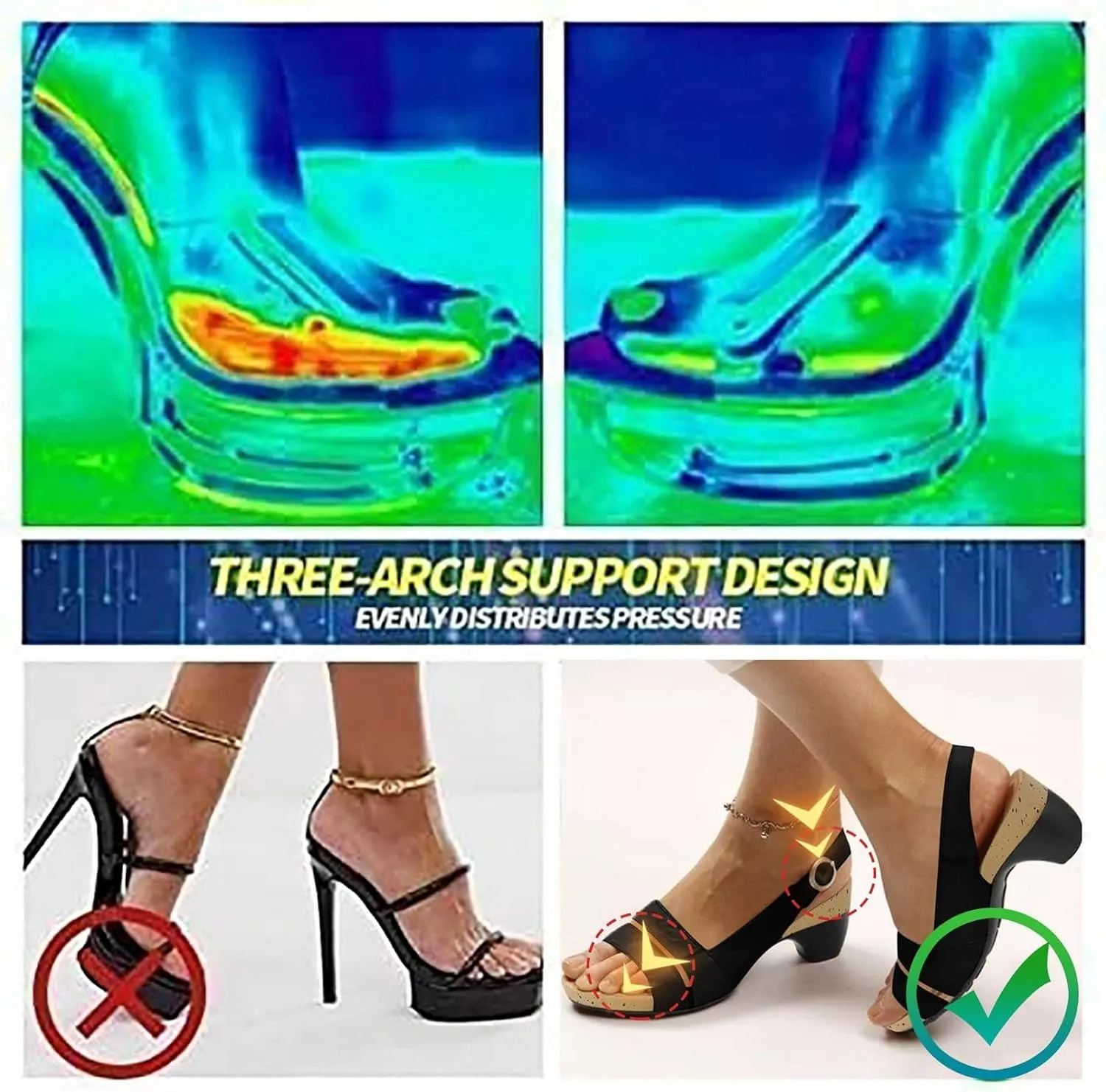 Eduavar Sandals for Women Dressy, Orthopedic Sandals for Women Open Toe Sandals Casual Heel Sandals with Ankle Strap