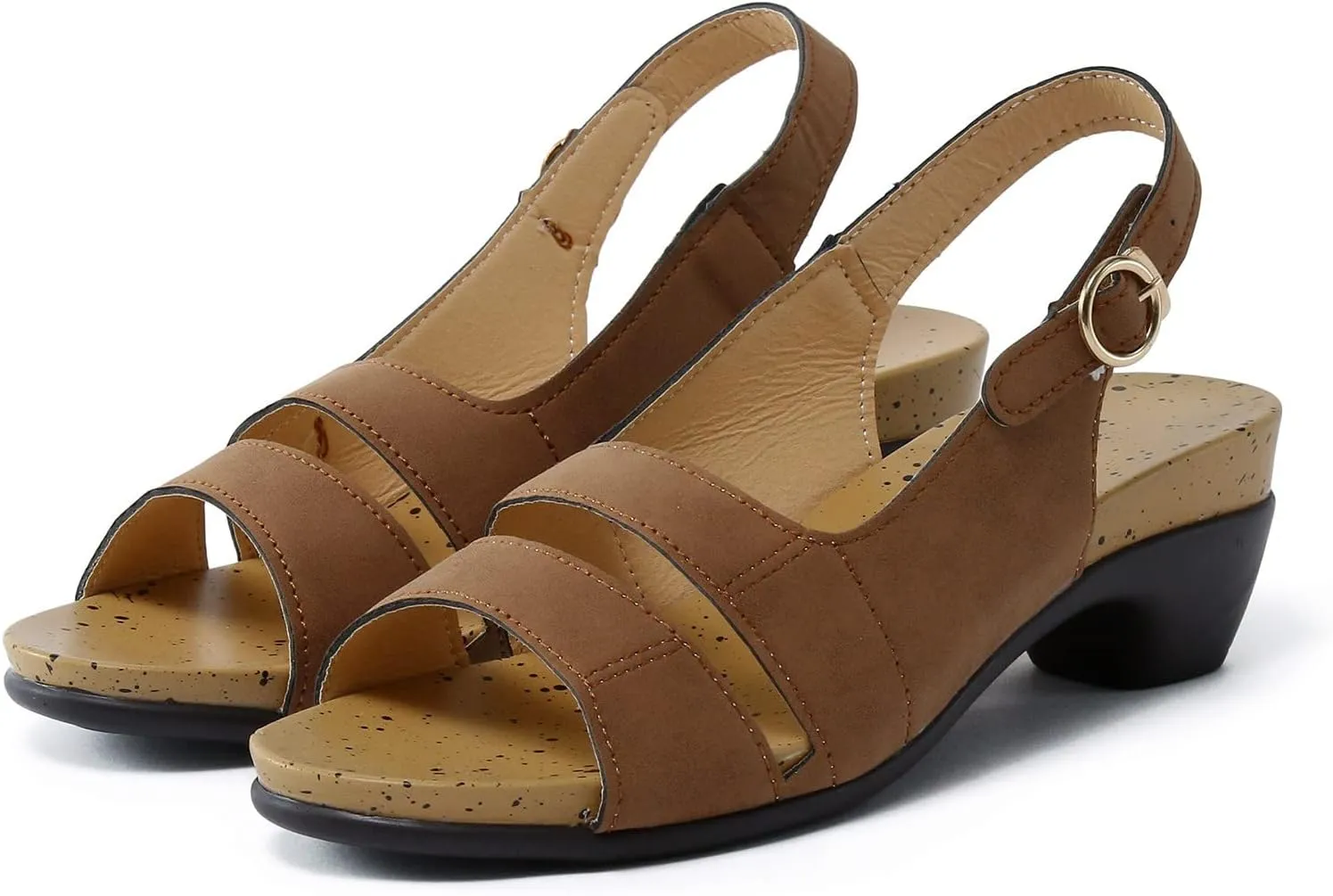 Eduavar Sandals for Women Dressy, Orthopedic Sandals for Women Open Toe Sandals Casual Heel Sandals with Ankle Strap