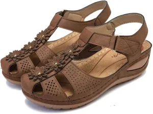 Eduavar Sandals for Women Dressy Summer, Womens Sandals Dressy Hollow Sole Platform Sandals Summer Round Toe Outdoor Shoes