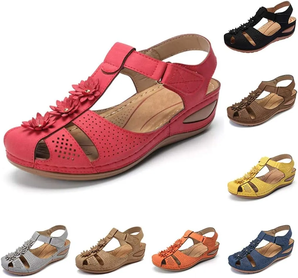Eduavar Sandals for Women Dressy Summer, Womens Sandals Dressy Hollow Sole Platform Sandals Summer Round Toe Outdoor Shoes