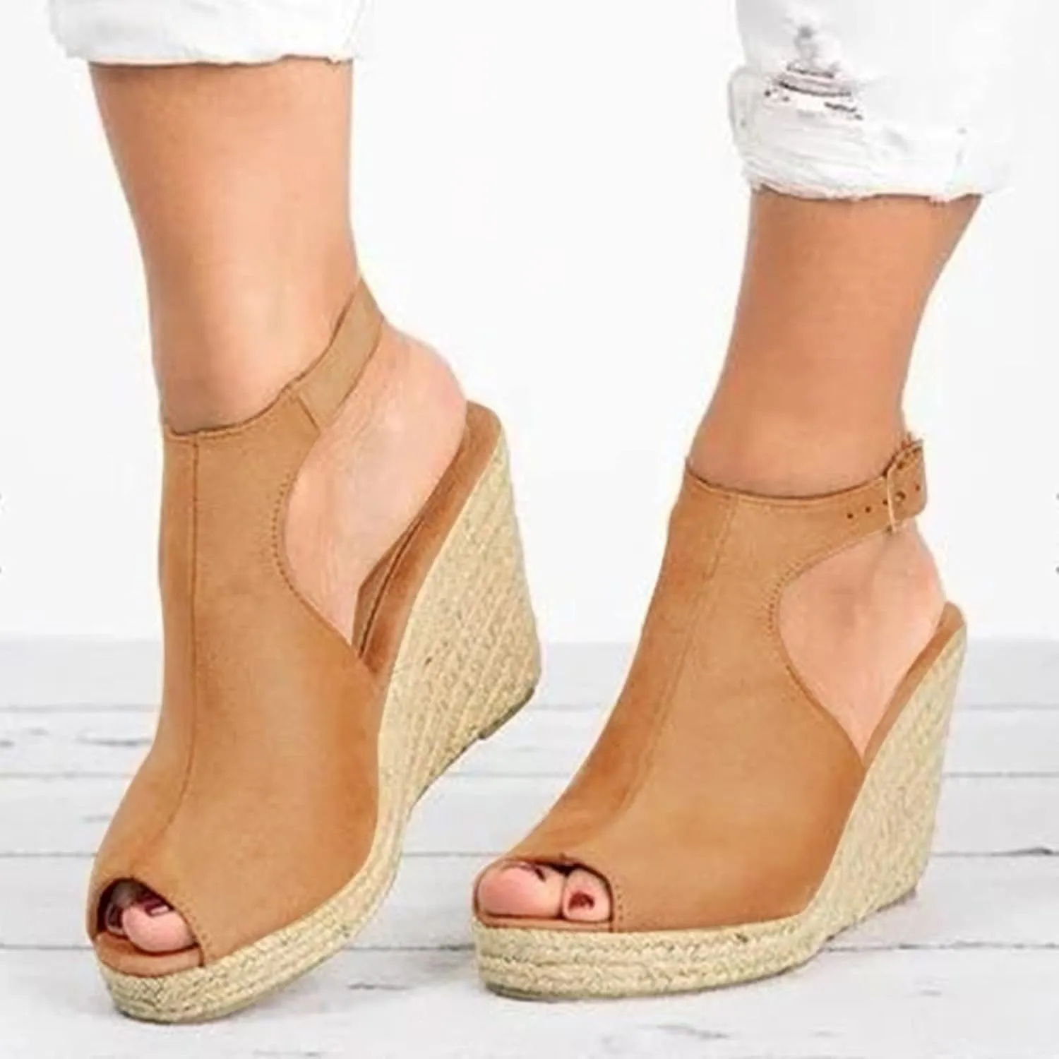 Eduavar Wedge Sandals for Women, Sandals Women Retro Roman Sandals Summer Breathable Sandals Outdoor Flip Flops