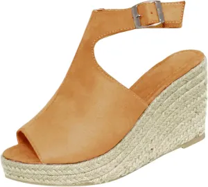 Eduavar Wedge Sandals for Women, Sandals Women Retro Roman Sandals Summer Breathable Sandals Outdoor Flip Flops
