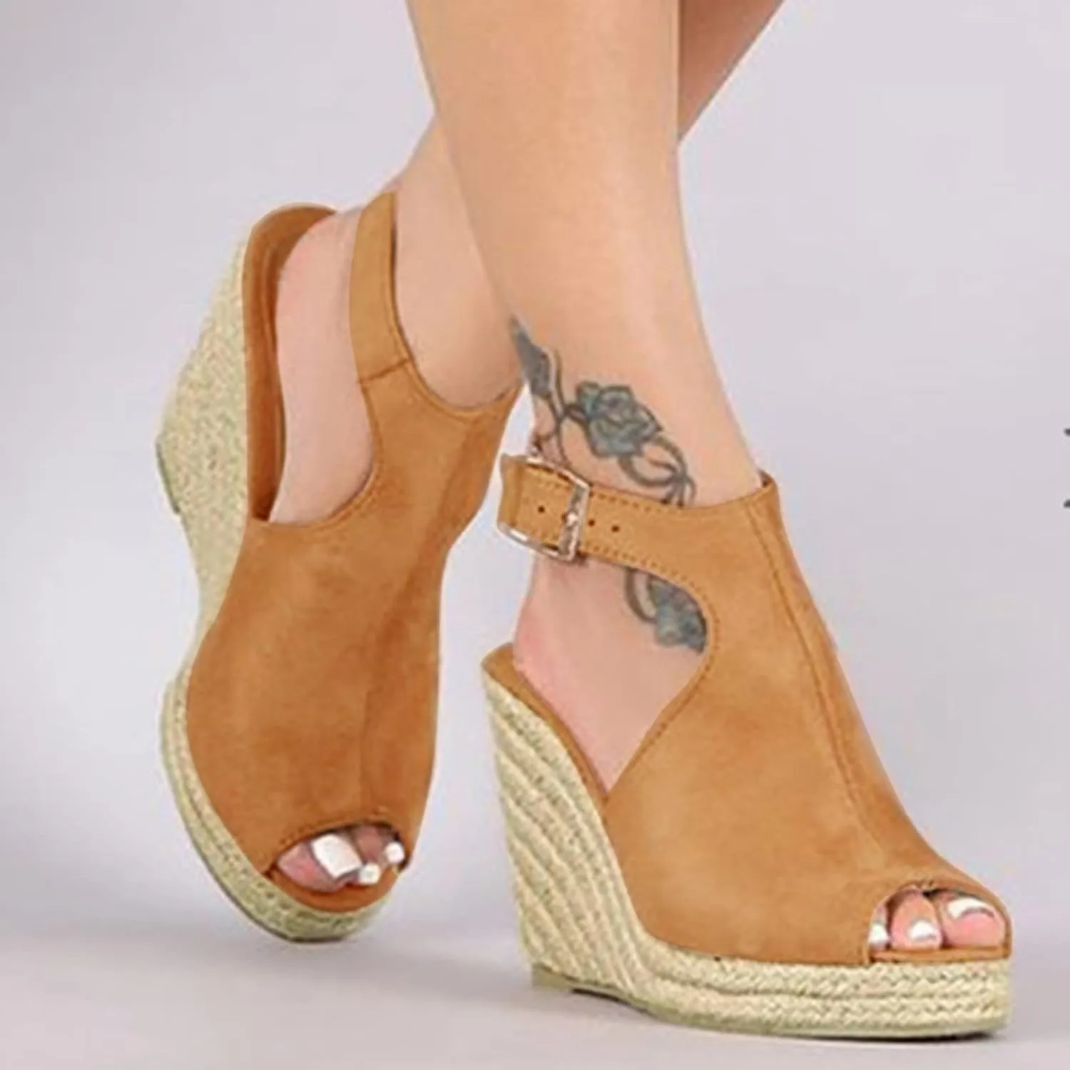 Eduavar Wedge Sandals for Women, Sandals Women Retro Roman Sandals Summer Breathable Sandals Outdoor Flip Flops