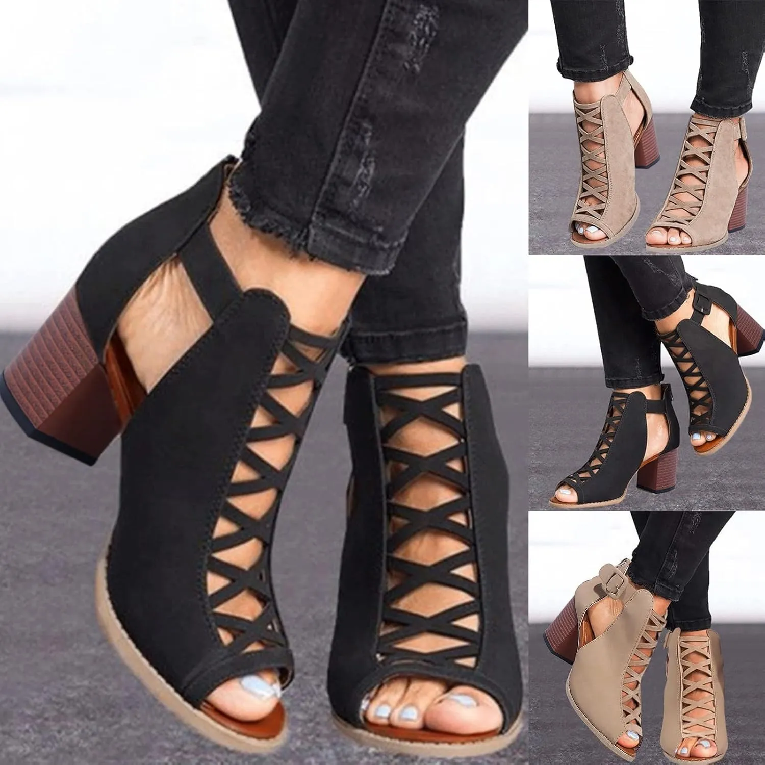 Eduavar Womens Wedge Sandals, Orthopedic Sandals for Women Sandals Open Toe Wedge Platform Sandal with Back Strap