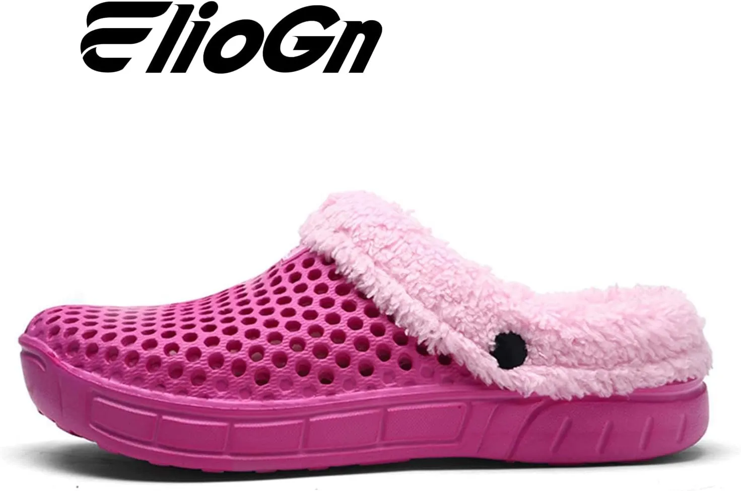 Eliogn Women's and Men's Winter Warm Slippers with Fleece Lining Breathable Clogs Garden Mules for Adults Unisex Home Slippers