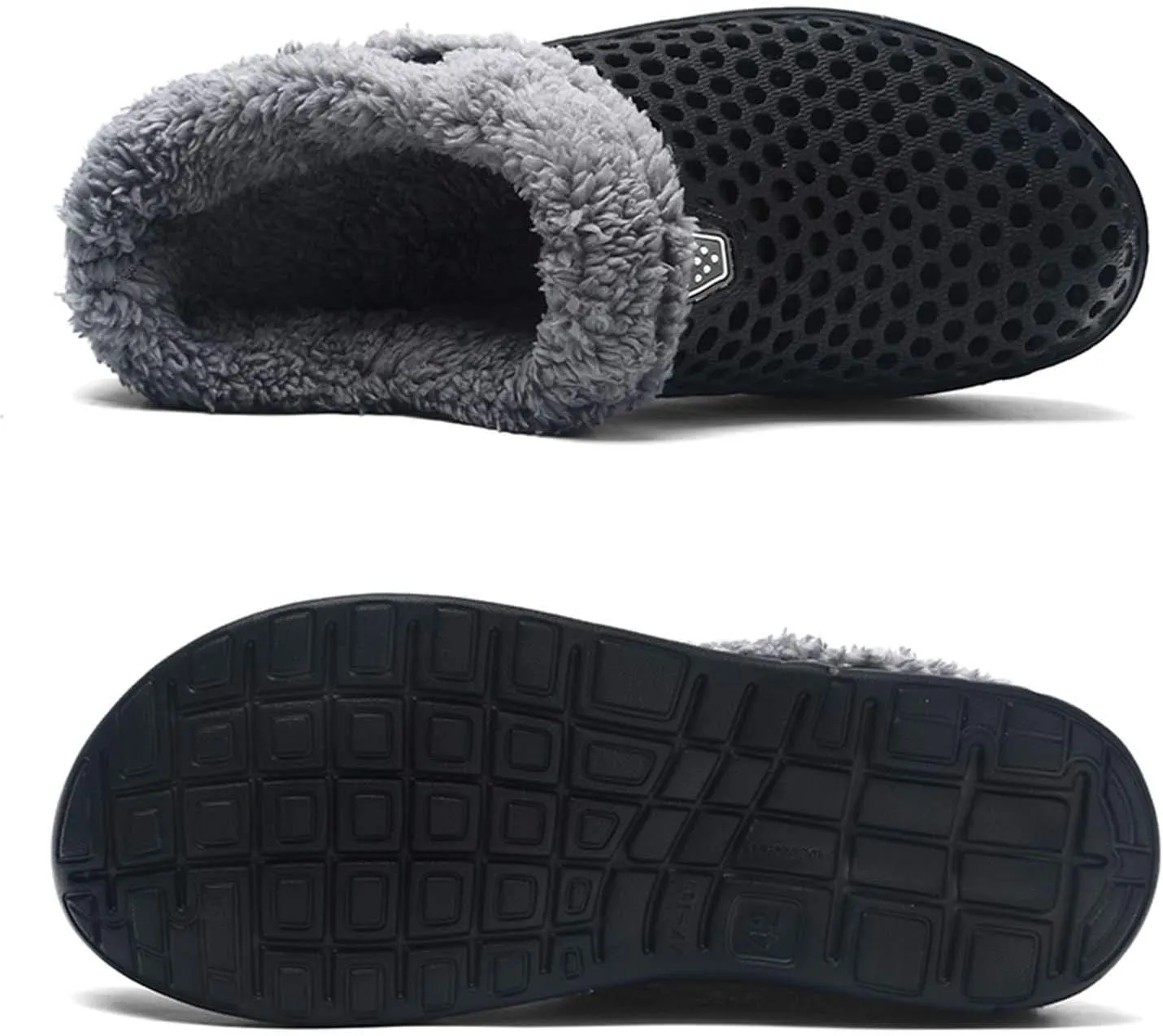 Eliogn Women's and Men's Winter Warm Slippers with Fleece Lining Breathable Clogs Garden Mules for Adults Unisex Home Slippers