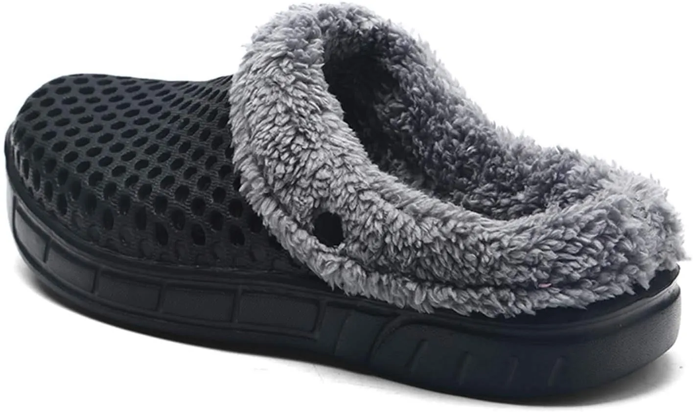 Eliogn Women's and Men's Winter Warm Slippers with Fleece Lining Breathable Clogs Garden Mules for Adults Unisex Home Slippers
