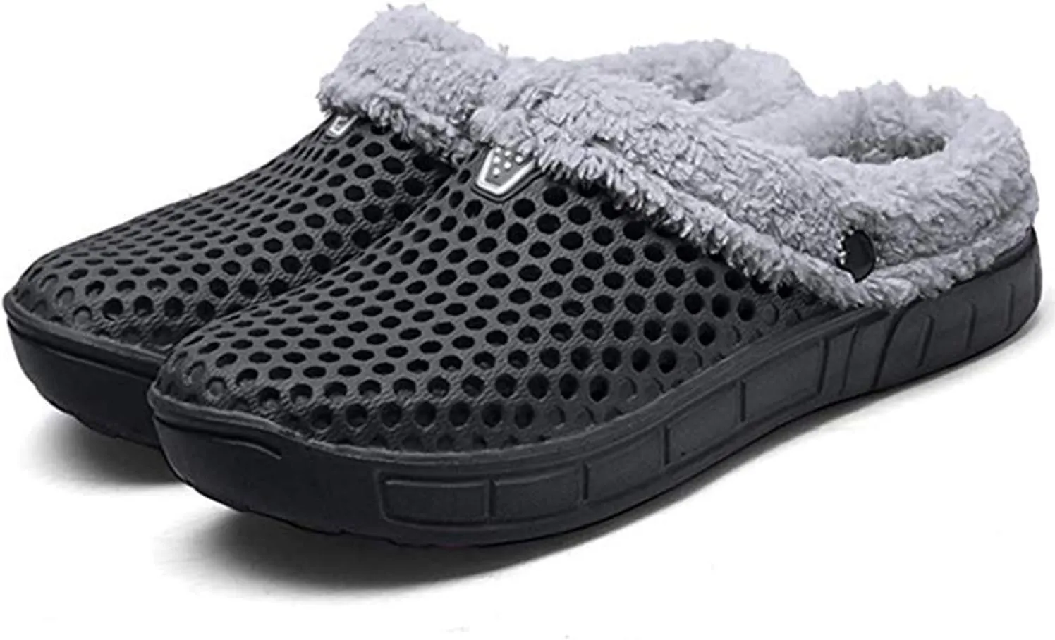 Eliogn Women's and Men's Winter Warm Slippers with Fleece Lining Breathable Clogs Garden Mules for Adults Unisex Home Slippers