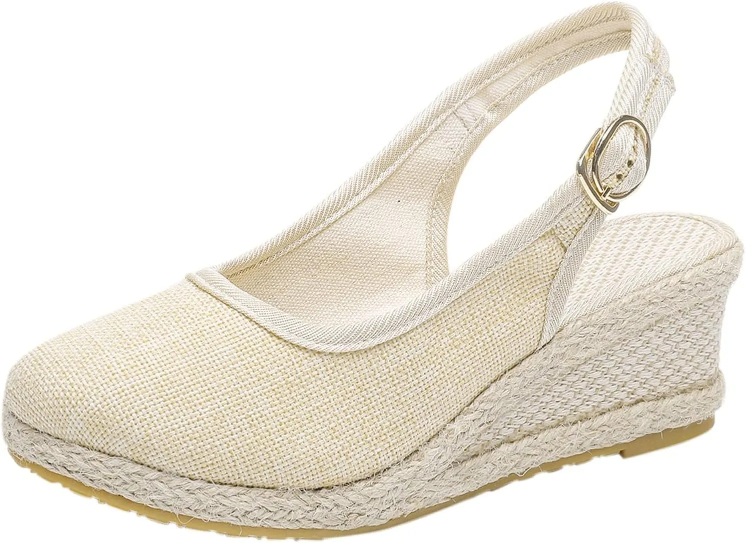 Espadrilles Wedges for Women Platform Closed Toe Ankle Strap Sandals Slingback Summer Casual Sandals